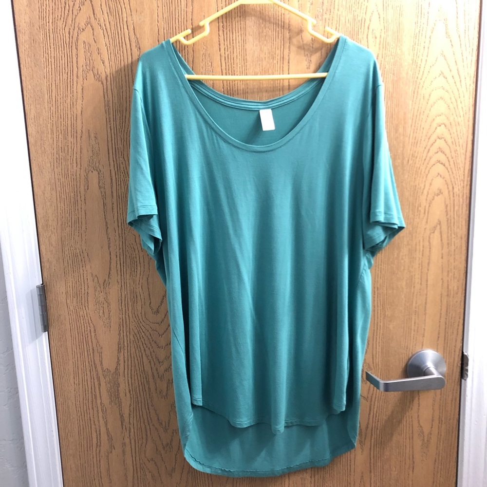 Teal blue short sleeve old navy xl luxe blouse